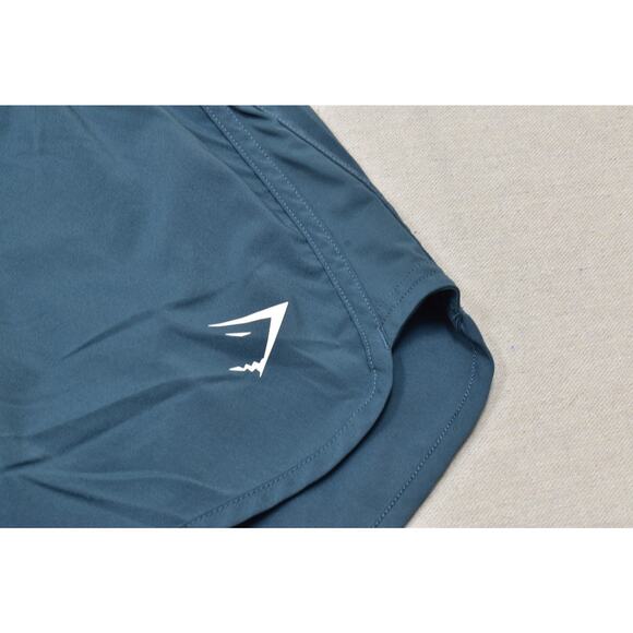 Gymshark Shorts Women's Blue Running Logo Woven Gym Size S Athletic Polyester - Picture 5 of 8